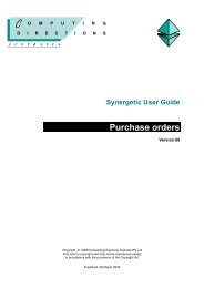 Purchase orders - Synergetic Management Systems