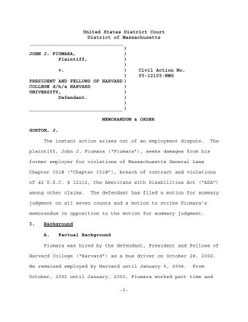 JOHN J. FIUMARA, Plaintiff, v. PRESI - US District Court - District of ...