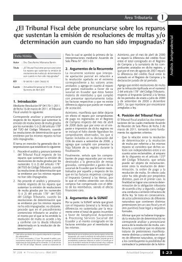 Â¿El Tribunal Fiscal debe pronunciarse sobre los reparos que ...