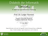 Informatikunterrichtsplanung - Didaktik der Informatik - Bergische ...