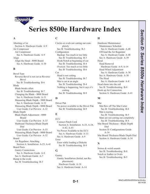 Series 8500e Hardware Index - Framers Corner