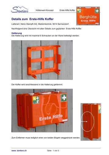 Details zum Erste-Hilfe Koffer - Sentiero.ch