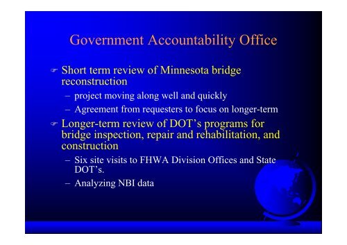FHWA Update - AASHTO - Subcommittee on Bridges and Structures