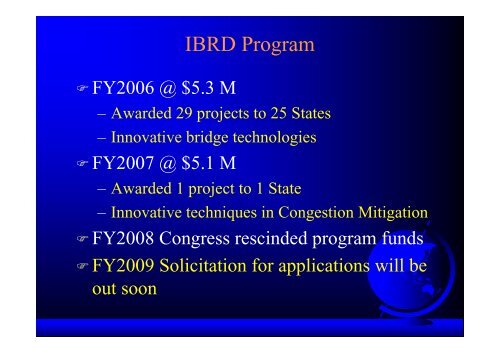 FHWA Update - AASHTO - Subcommittee on Bridges and Structures