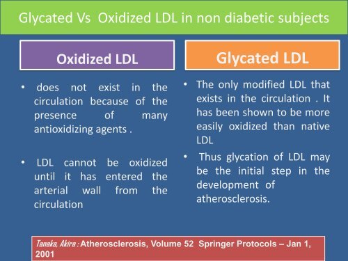 Role of glycated LDL in diabetic atherosclerosis