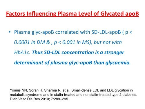 Role of glycated LDL in diabetic atherosclerosis