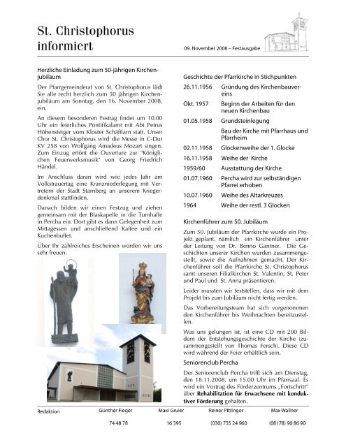 Herzliche Einladung zum 50-jährigen Kirchen - St. Christophorus ...