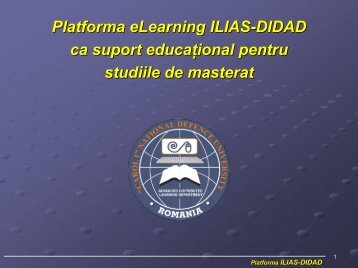 Platforma eLearning ILIAS Platforma eLearning ILIAS DIDAD ca ...