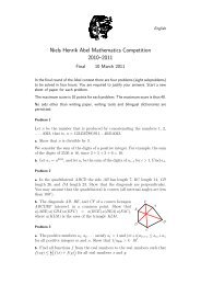 Niels Henrik Abel Mathematics Competition 2010â2011
