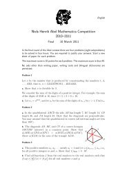 Niels Henrik Abel Mathematics Competition 2010â2011