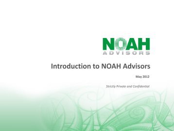 Introduction to NOAH Advisors - NOAH Conference