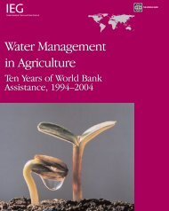 Water Management in Agriculture - World Bank