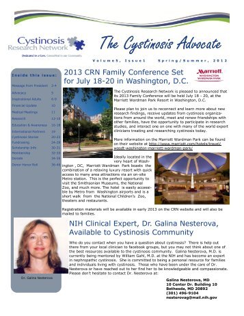 Spring/Summer - Cystinosis Research Network