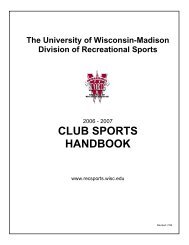 club sports handbook - Rec Sports - University of Wisconsin–Madison