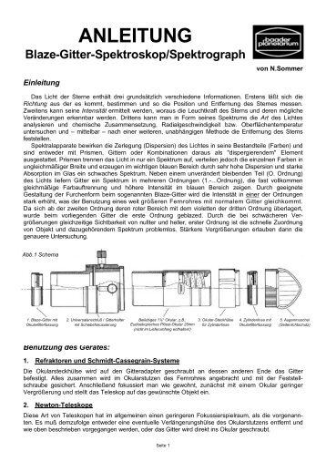 ANLEITUNG Blaze-Gitter-Spektroskop ... - Baader-Planetarium GmbH