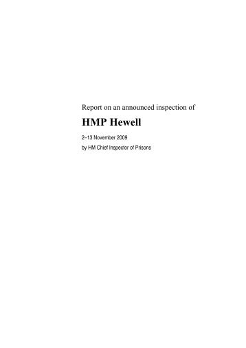 Report on an announced inspection of HMP Hewell
