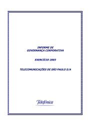 informe de governança corporativa exercício 2003 ... - Telefônica