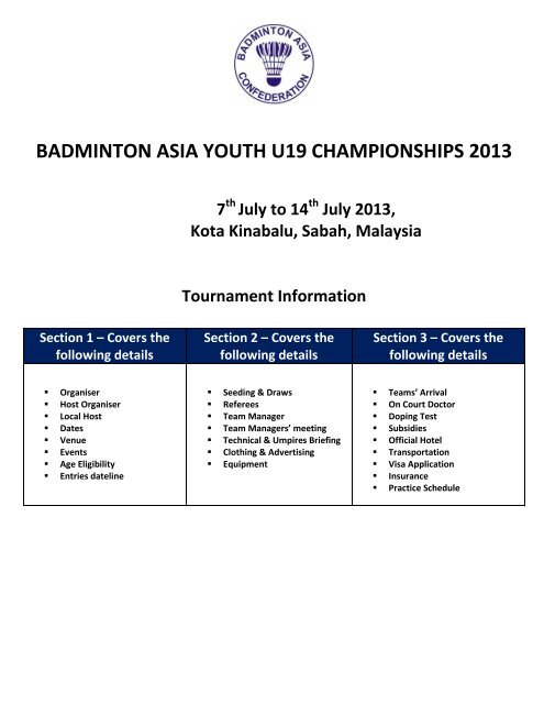 to download - Badminton Association of India
