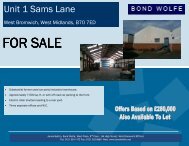 Unit 1 Sams Lane West Bromwich - Bond Wolfe