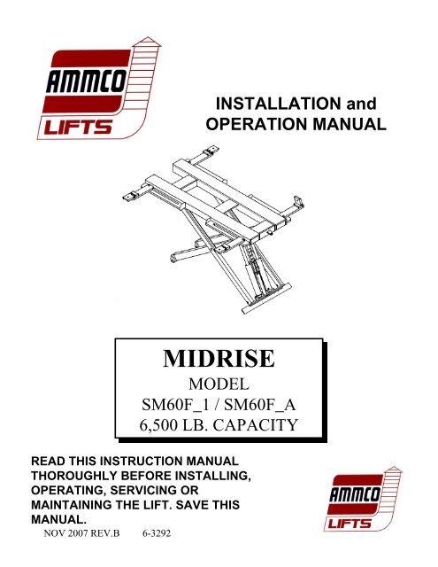 Ammco Sm60f 6k Portable Mid Rise Lift Ny Tech Supply