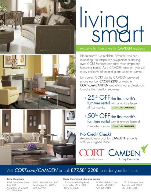 exclusive furniture offers for CAMDEN residents