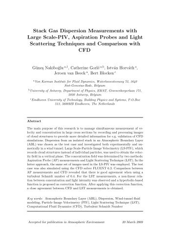 Stack Gas Dispersion Measurements with Large Scale-PIV ...