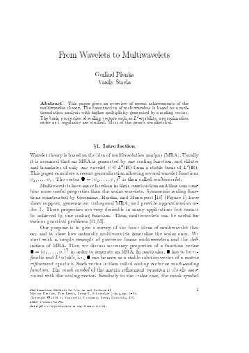 From Wavelets to Multiwavelets