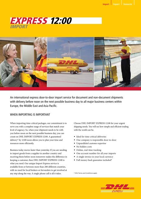 DHL Import Express 12:00 Brochure