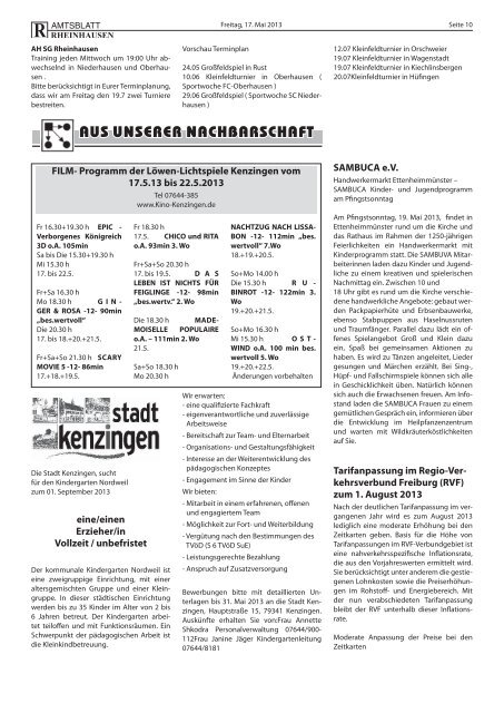 Amtsblatt Nr. 20 - Gemeinde Rheinhausen