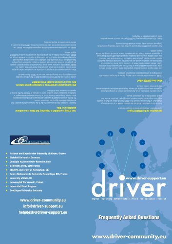 DRIVER FAQ leaflet