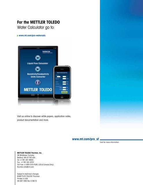 W ater System Fabricators - Mettler Toledo