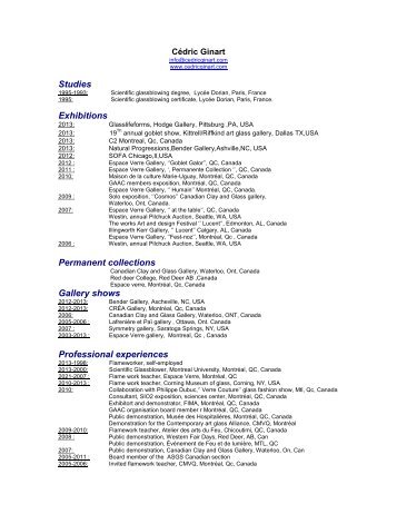 resume for artists