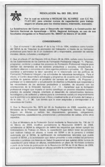 Servicio Nacional de Aprendizaje - SENA,Regional Antioquia, en ...