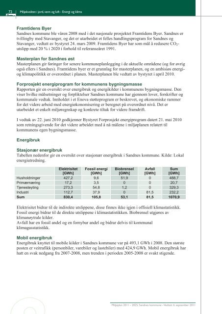 MiljÃƒÂ¸plan for Sandnes 2011-2025 - Sandnes Kommune