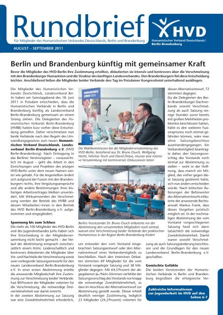 September 2011 Humanistischer Verband Deutschlands