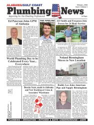 Alabama/Gulf Coast Plumbing News â February - The Plumbing News