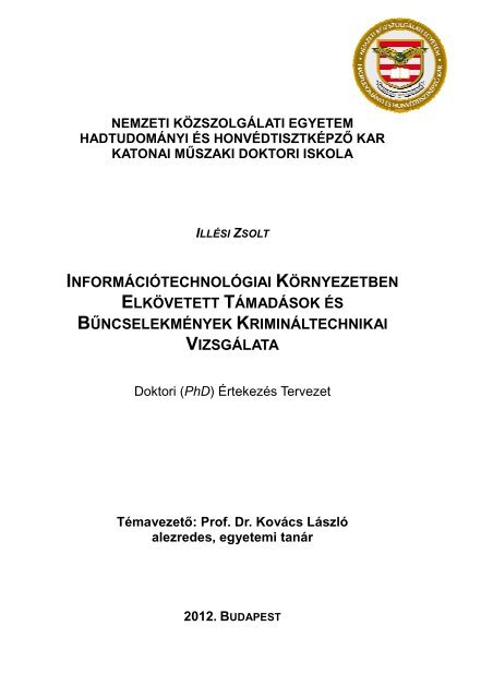 informÃ¡ciÃ³technolÃ³giai kÃ¶rnyezetben elkÃ¶vetett tÃ¡madÃ¡sok Ã©