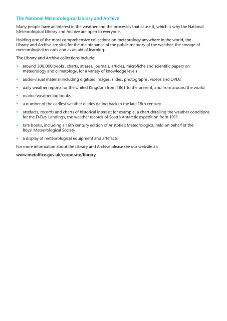 National Meteorological Library and Archive Fact sheet 15 - Met Office