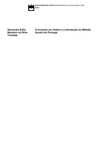 DISSERTAÃÃO Alexandra Trindade.pdf - RepositÃ³rio CientÃ­fico IPCB