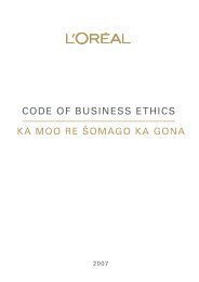 CODE OF BUSINESS ETHICS - L'Oréal