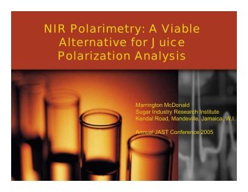 NIR Polarimetry - The Jamaican Sugar Industry