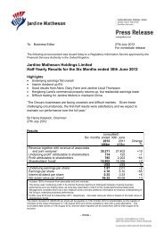 Jardine Matheson Holdings Limited Half-Yearly Results for the Six ...