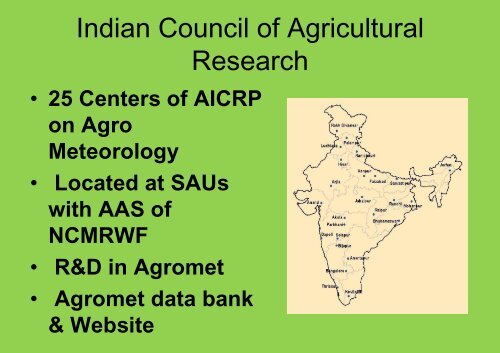 Dr. L.S.Rathore - The World AgroMeteorological Information Service