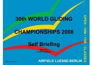 30th WORLD GLIDING CHAMPIONSHIPS 2008 Self Briefing