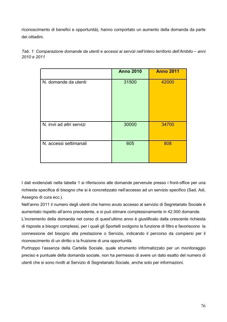 Galatina Relazione sociale - Centro Servizi Volontariato Salento