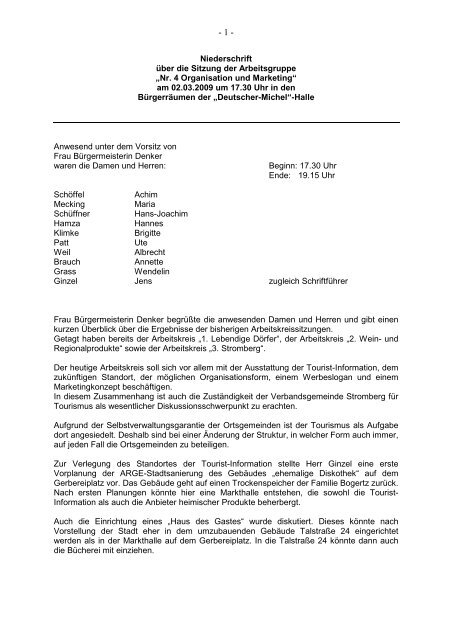 090302 Sitzungsniederschrift - Verbandsgemeinde Stromberg