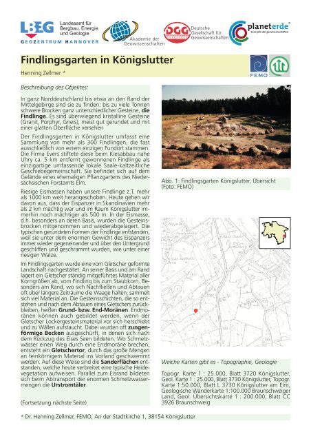 Infoblatt - Geopark Harz