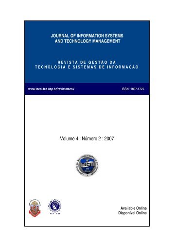journal of information systems and technology ... - tecsi - USP