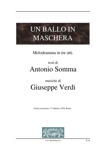 Un ballo in maschera - Fulmini e Saette