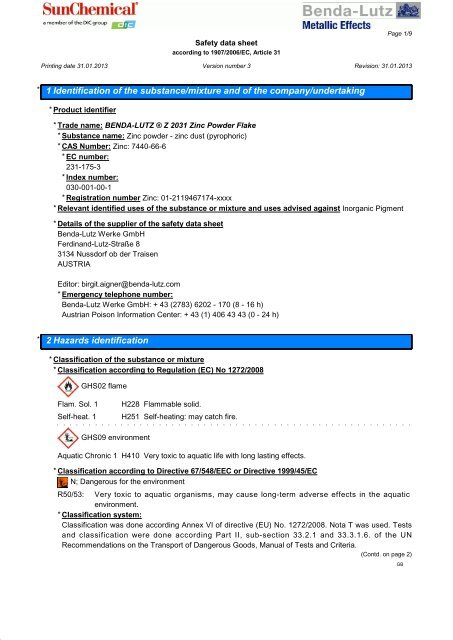 1 Identification of the substance/mixture and of the company ...